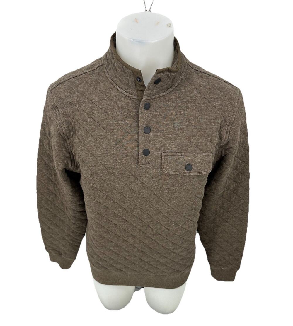 Faherty Small Men Epic Quilted Fleece Sweatshirt Organic Cotton Blend CLT